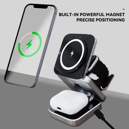 Foldable 3 in 1 Wireless Charging Phone Stand - Image 2