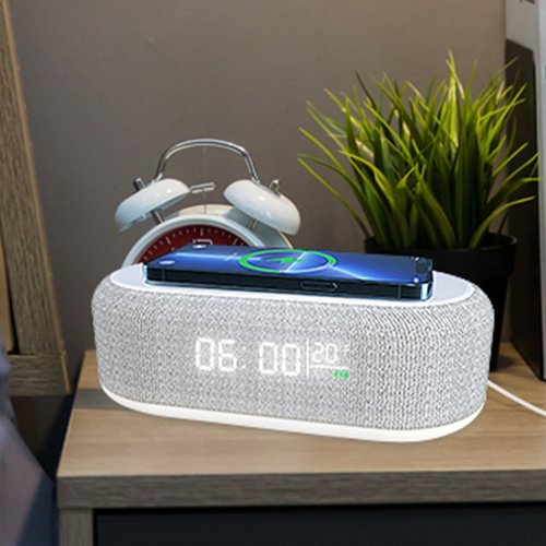 ZTECH 3-in-1 Alarm Clock with Wireless Charger - Image 3