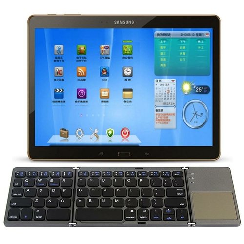 Portable Triple Folding Bluetooth Keyboard Wireless Mini Foldable - Image 5